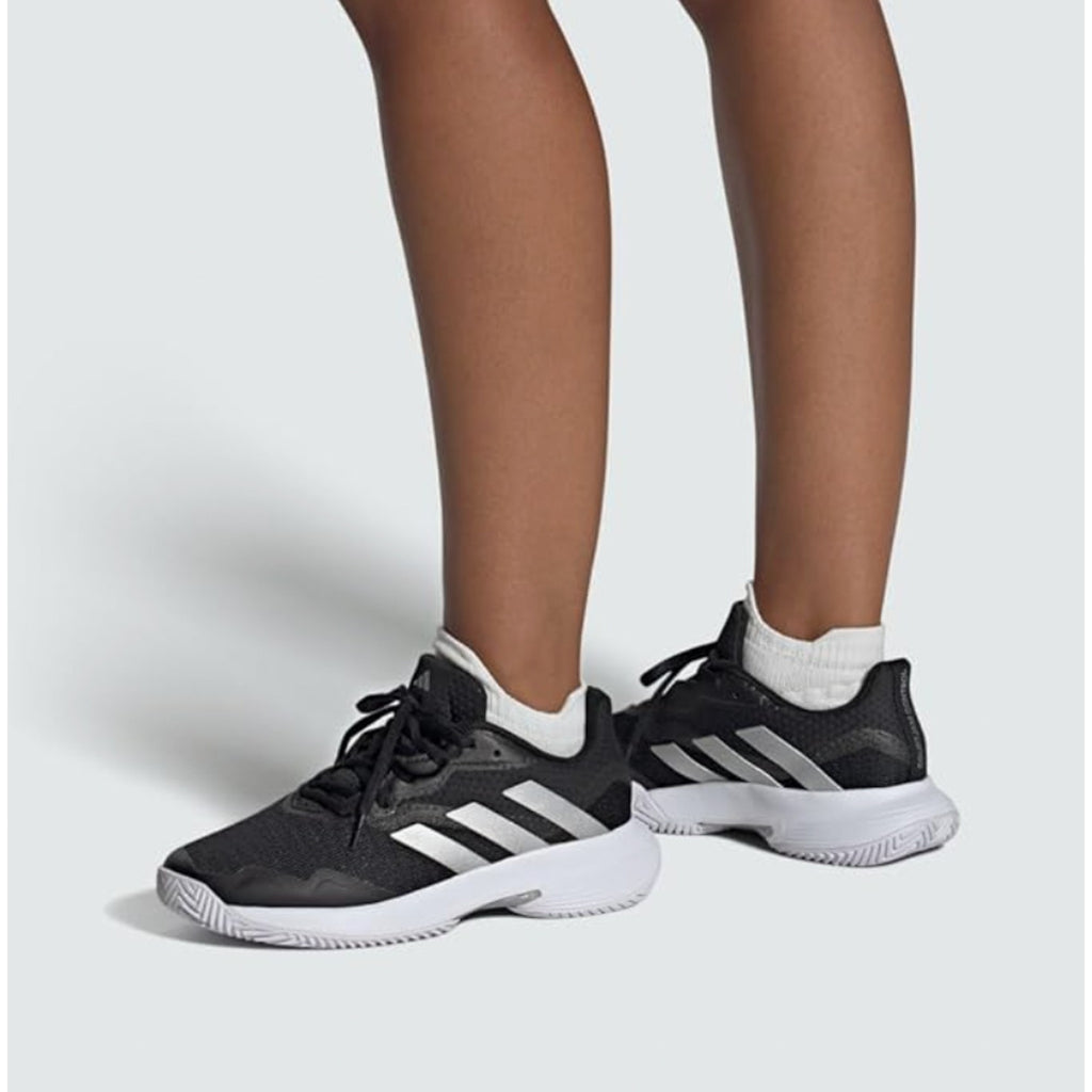 Adidas Women's CourtJam Control Athletic Shoes Size 9.5 Black White Tennis NIB