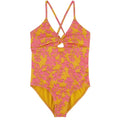 ROXY Big Girls Island Time One-Piece Swimsuit Size 16 Orange Golden Rays NWT