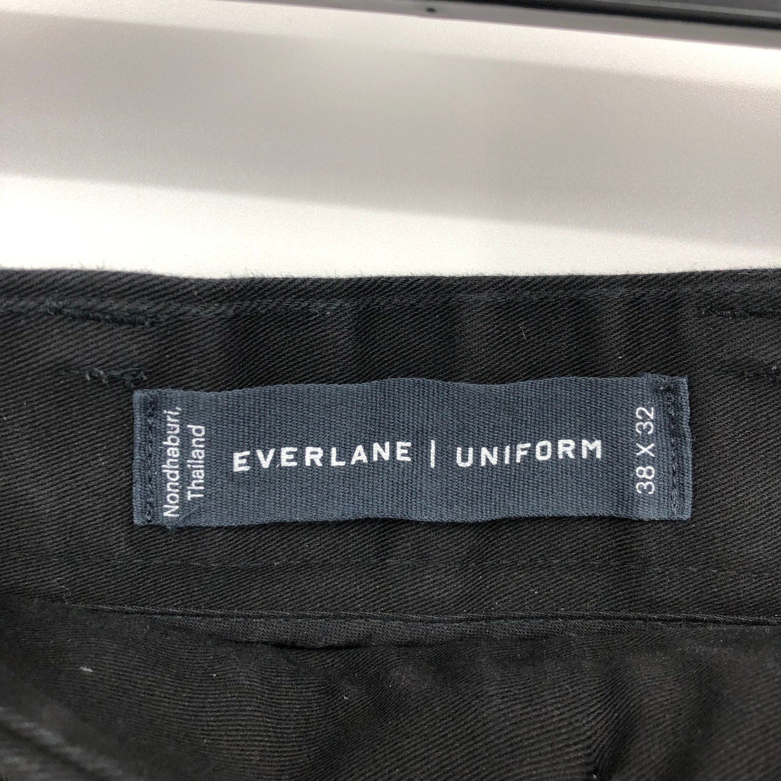 EVERLANE Uniform Mens Performance Chino Pants 38x32 Black Athletic Fit NWT