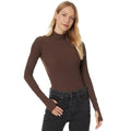 COMMANDO Women's Turtleneck Bodysuit Small Brown Long Sleeve Thumbholes NWT