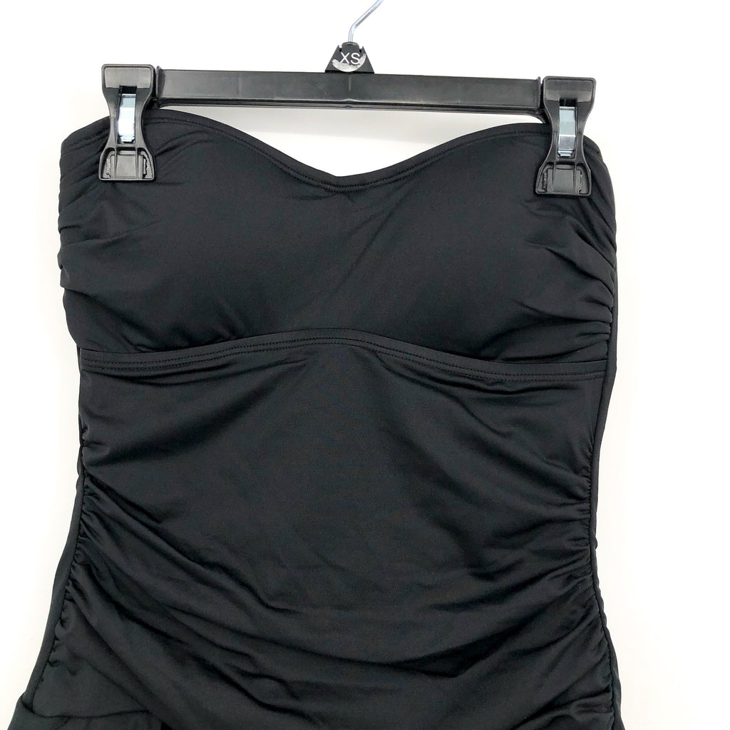 TOMMY BAHAMA Women's Pearl Bandeau Swim Dress Size 8 Black UPF 50 NWT