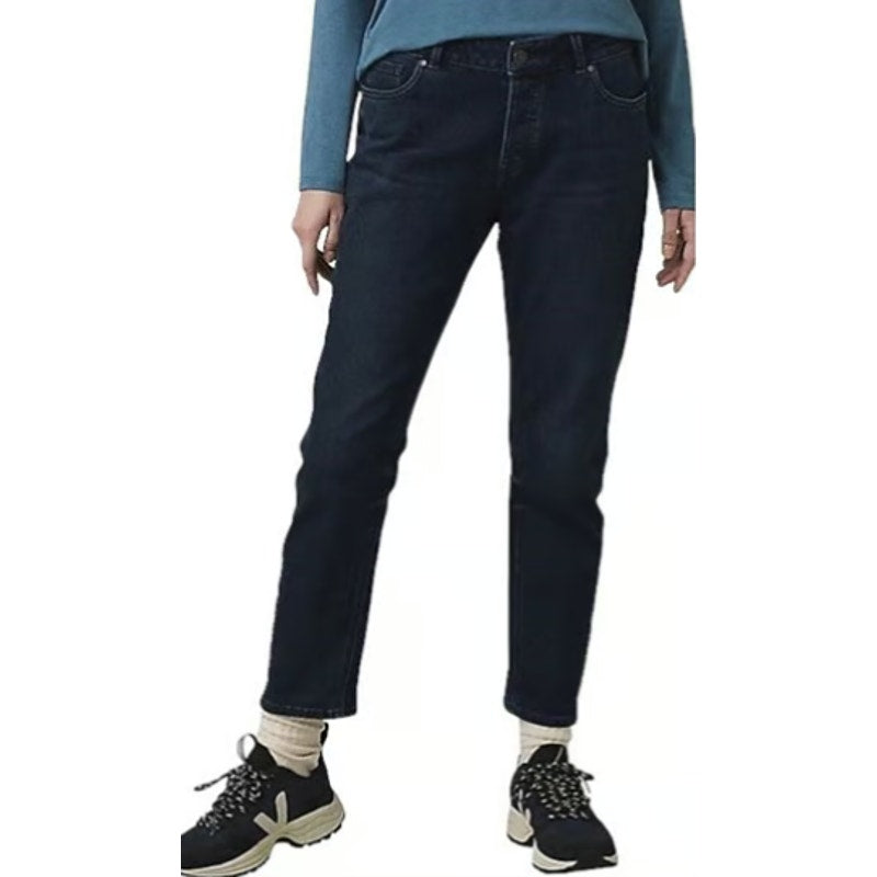 PRANA Womens Buxton Boyfriend Jeans Size 10 30x27 Deep Blue Stretch Mid-Rise NWT