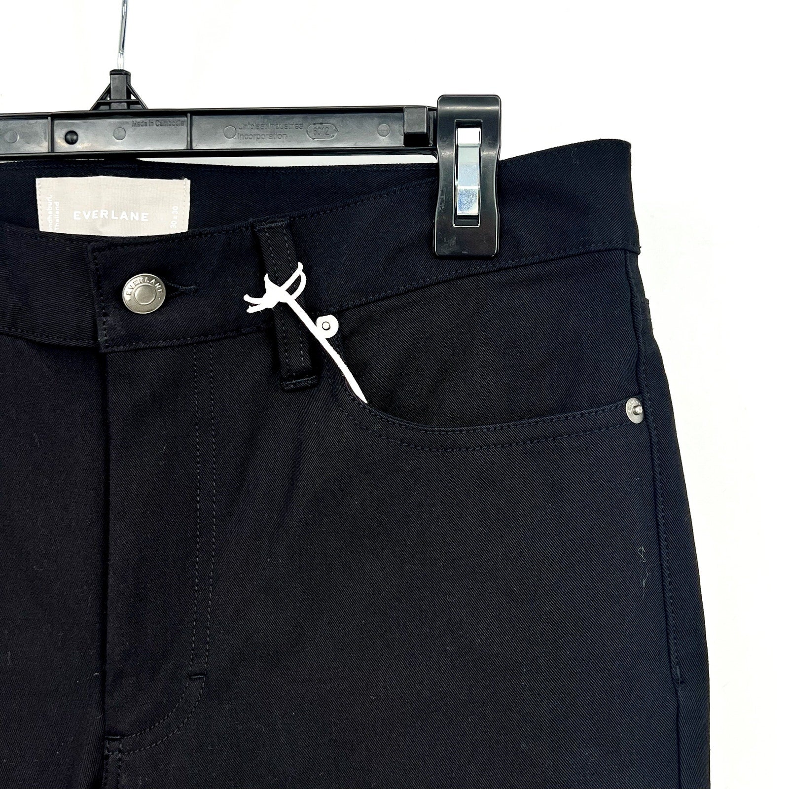 EVERLANE Men's The Performance 5-Pocket Pants 30x30 Black Chinos Stretch NWT