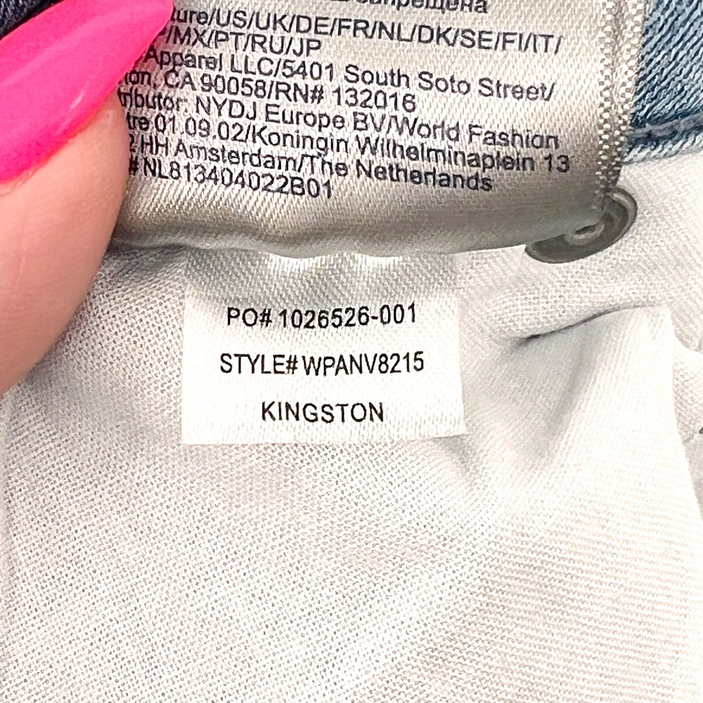 NYDJ Womens Margot Girlfriend Jeans Size 26W PETITE Kingston Blue NWOT