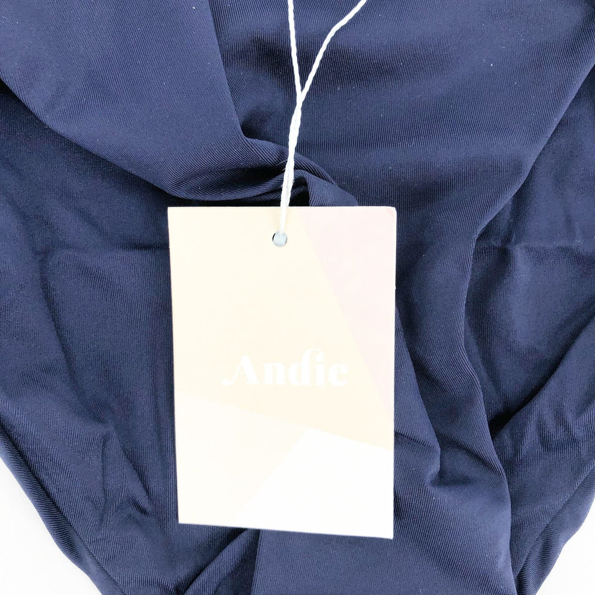 ANDIE SWIM Banded Cheeky Bikini Bottom XL US 16 Navy Blue NWT