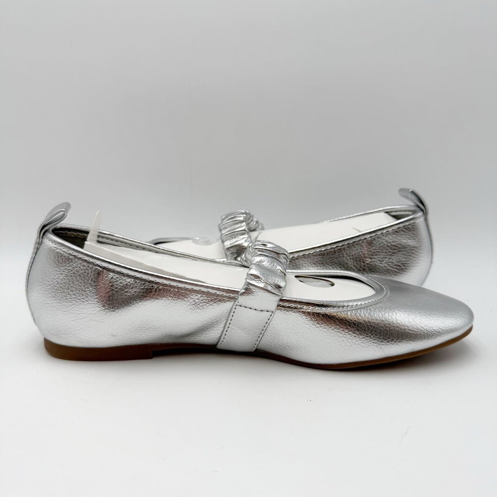 MIA Womens Uliana Ballet Flats Size 8.5 M EU 39 Silver Leather NWOB