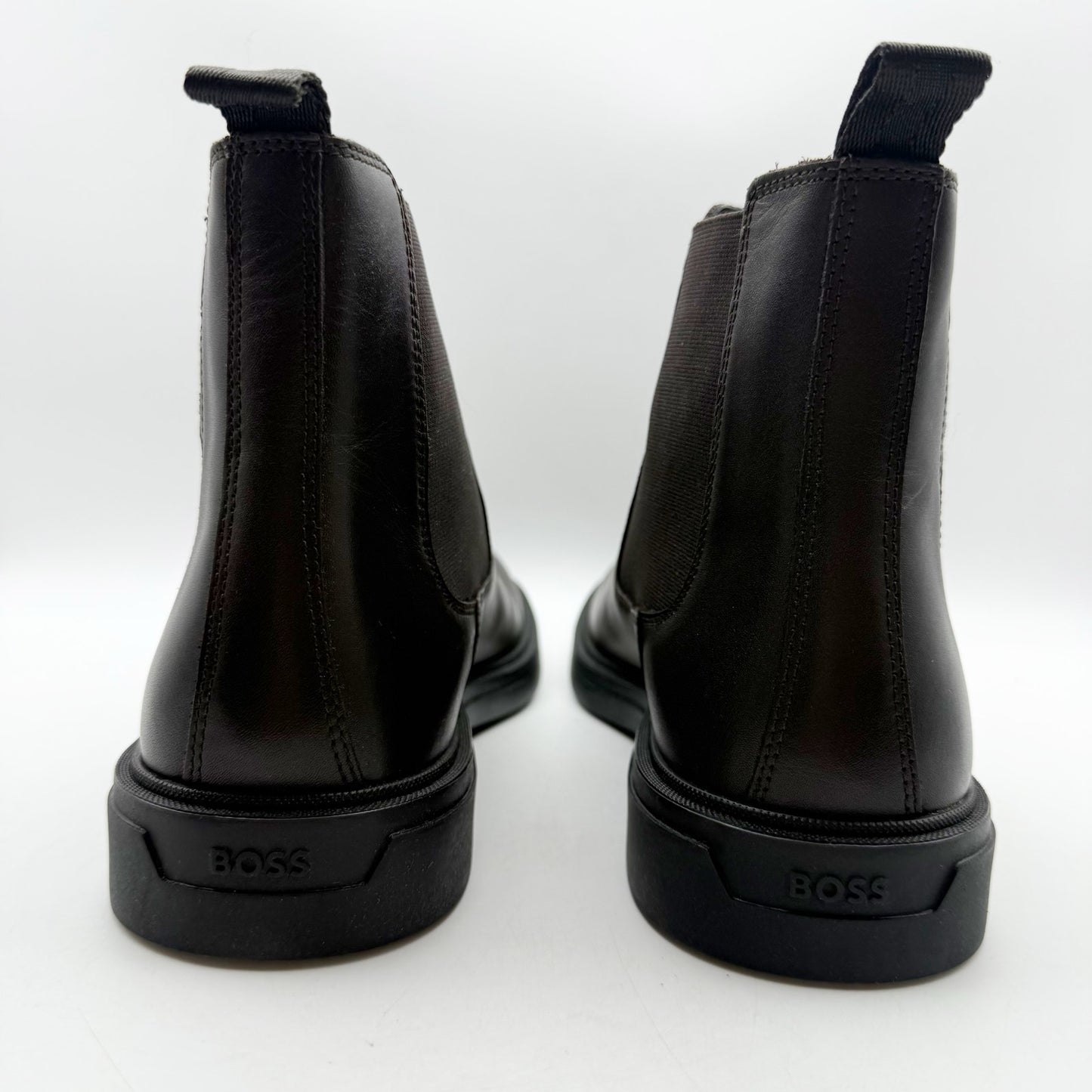 Boss Mens Calev Chelsea Ankle Boots EU 40 US 7 Dark Brown Leather NWOB