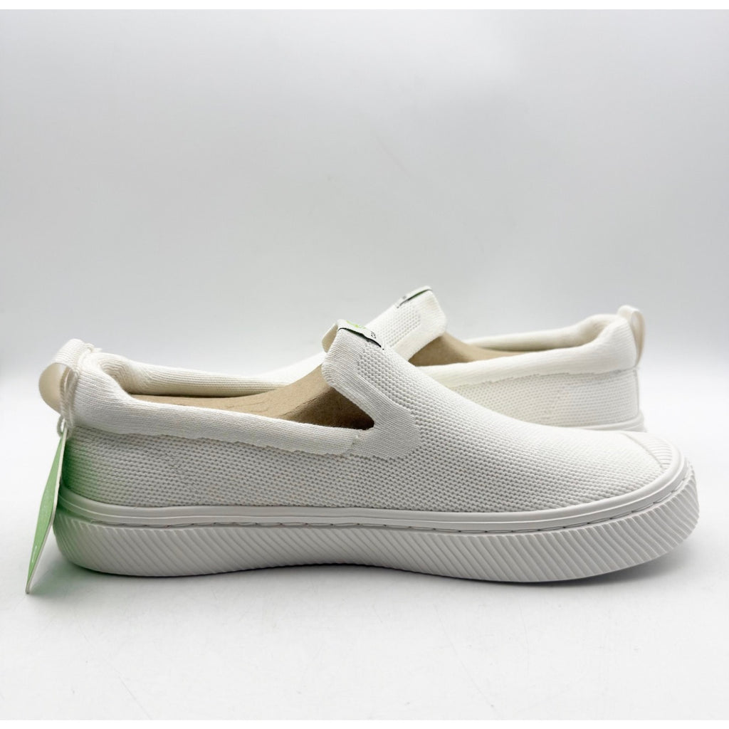 Cariuma IBI Slip On Sneakers Womens 8.5 Mens 7 All White Knit Bamboo NIB