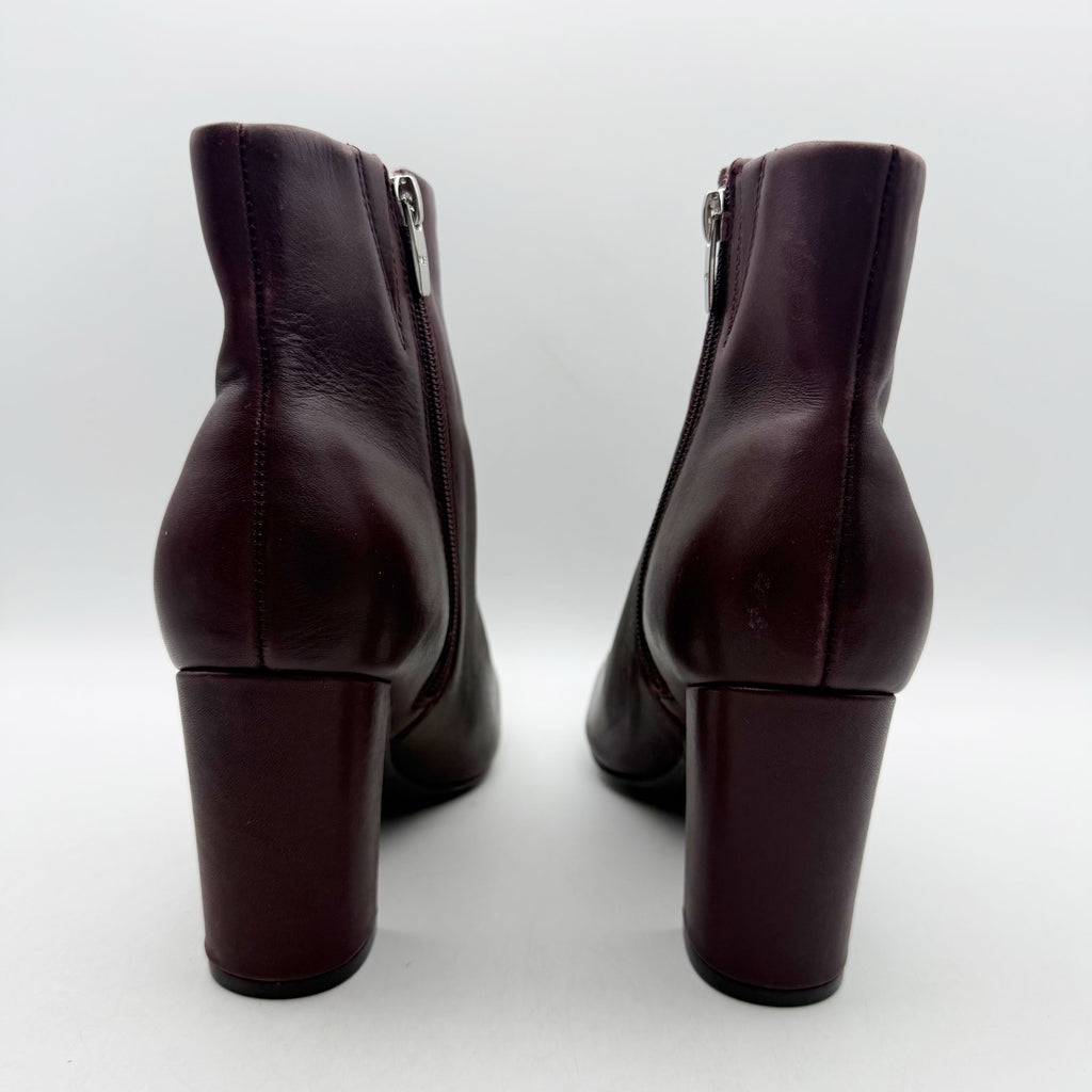 Marc Fisher Womens Glorena Ankle Boots US 8 M Dark Red Leather Bootie NWOB