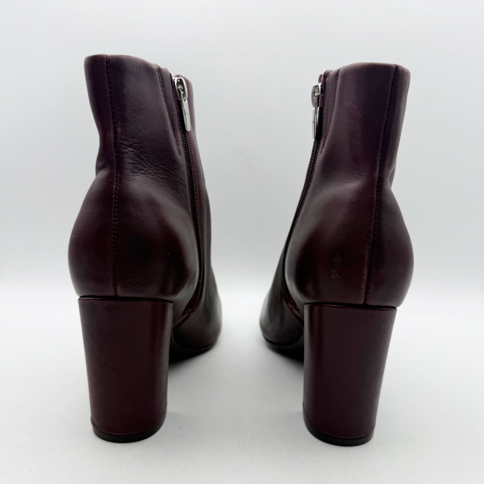 Marc Fisher Womens Glorena Ankle Boots US 8 M Dark Red Leather Bootie NWOB
