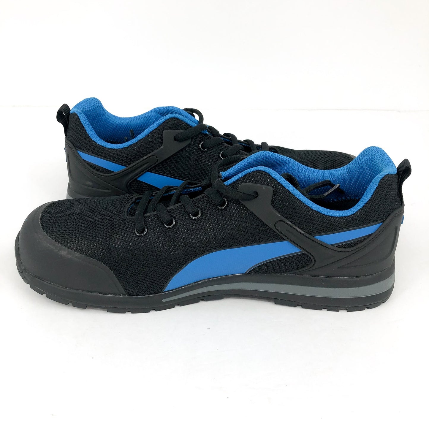 PUMA SAFETY Mens Levity Knit Low Work Shoes 10.5 Black Blue Comp Toe SR EH NIB