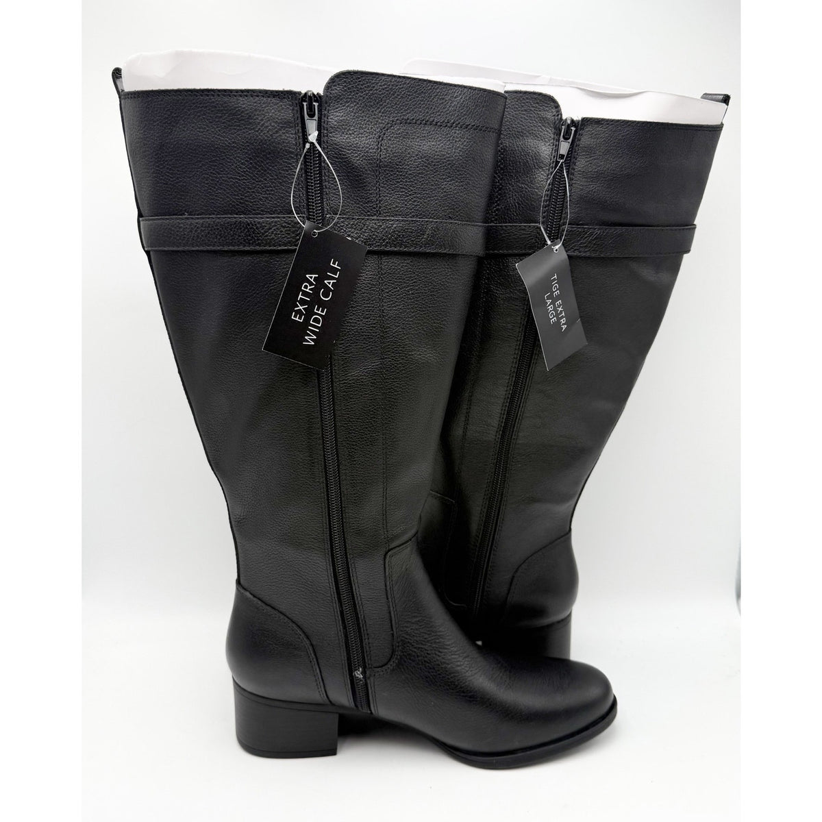 Naturalizer Womens Kenna Knee High Boots Size 9 M XWIDE CALF Black Leather NIB