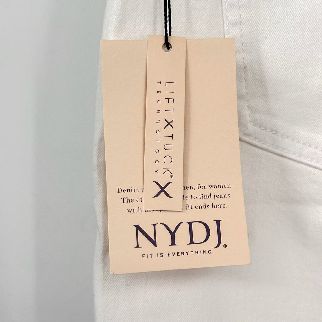 NYDJ Women's Ella Denim Shorts With Side Slits Size 8 Optic White Stretch NWT
