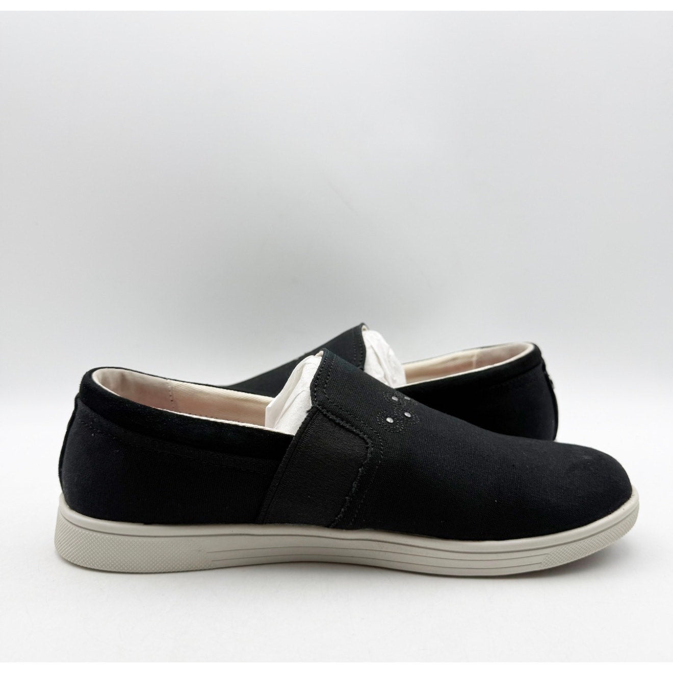 Spenco Women Waterfront Canvas Slip On Sneakers Size 7 EU 37.5 Black NIB