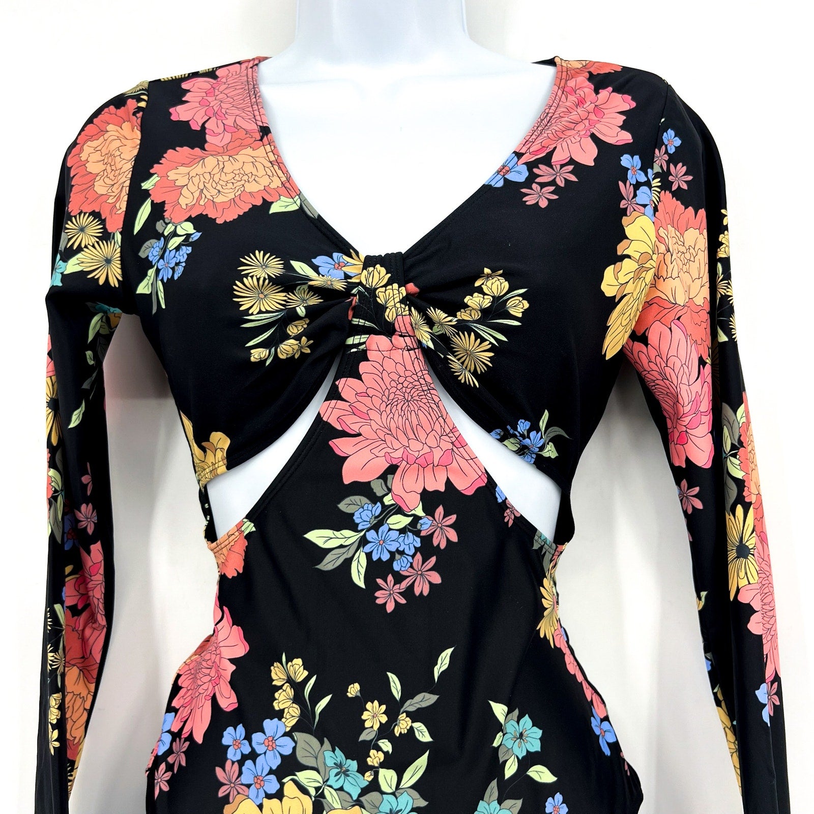 O'NEILL Women's Kali Floral Key West Surf Suit Medium Black Long Sleeve NWT