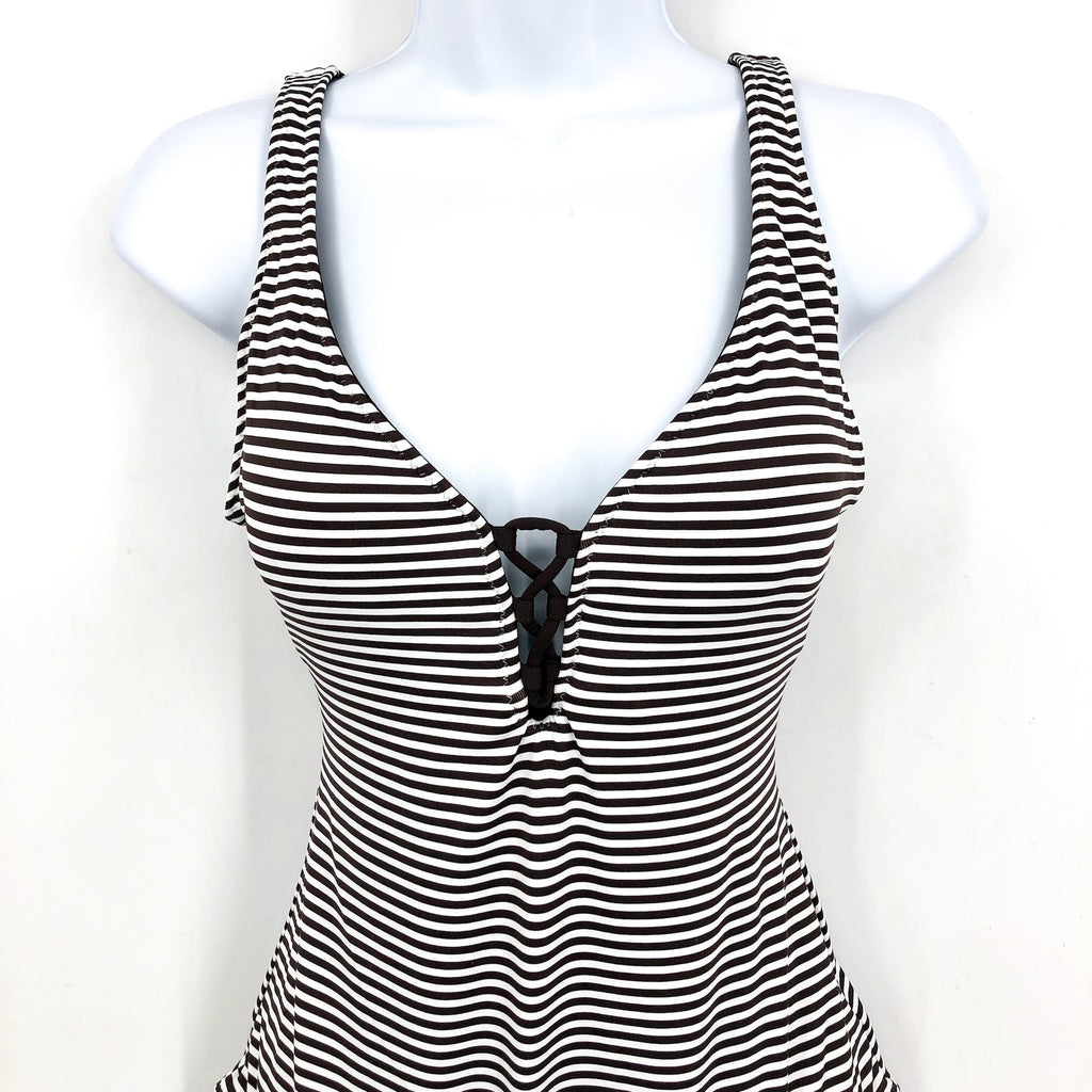 TOMMY BAHAMA Breaker Bay Reversible One-Piece Swimsuit Size 14 Brown NWT