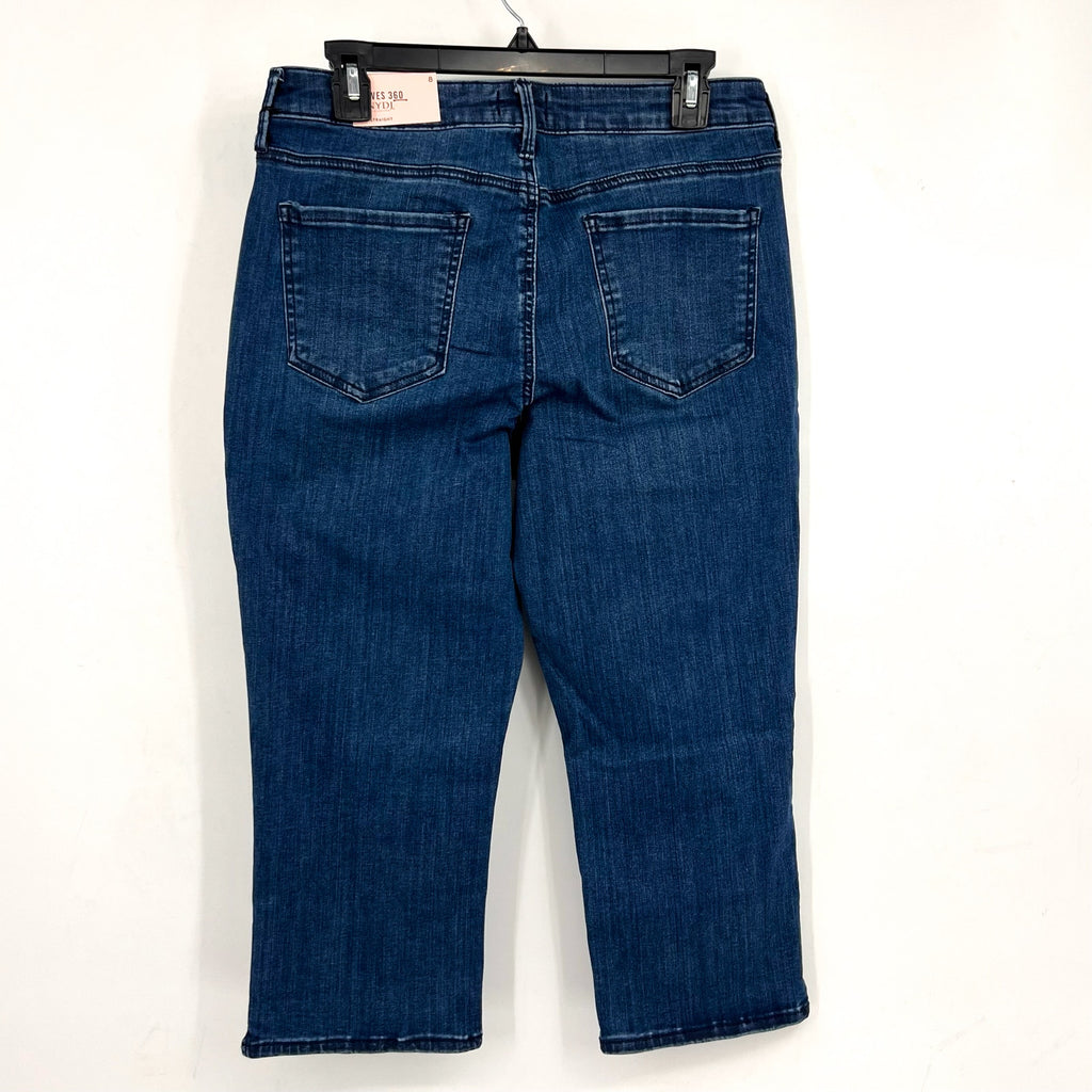 NYDJ Curves 360 Womens Slim Straight Crop Jeans Size 8 Caliente Blue NWT