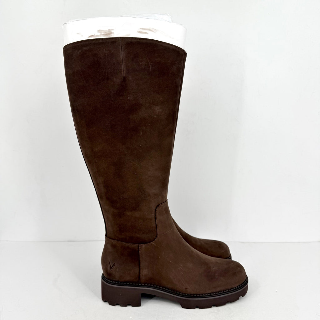 VIONIC Womens Fallbrook Knee High Boots US 8M Wide Calf Brown Leather NWOB