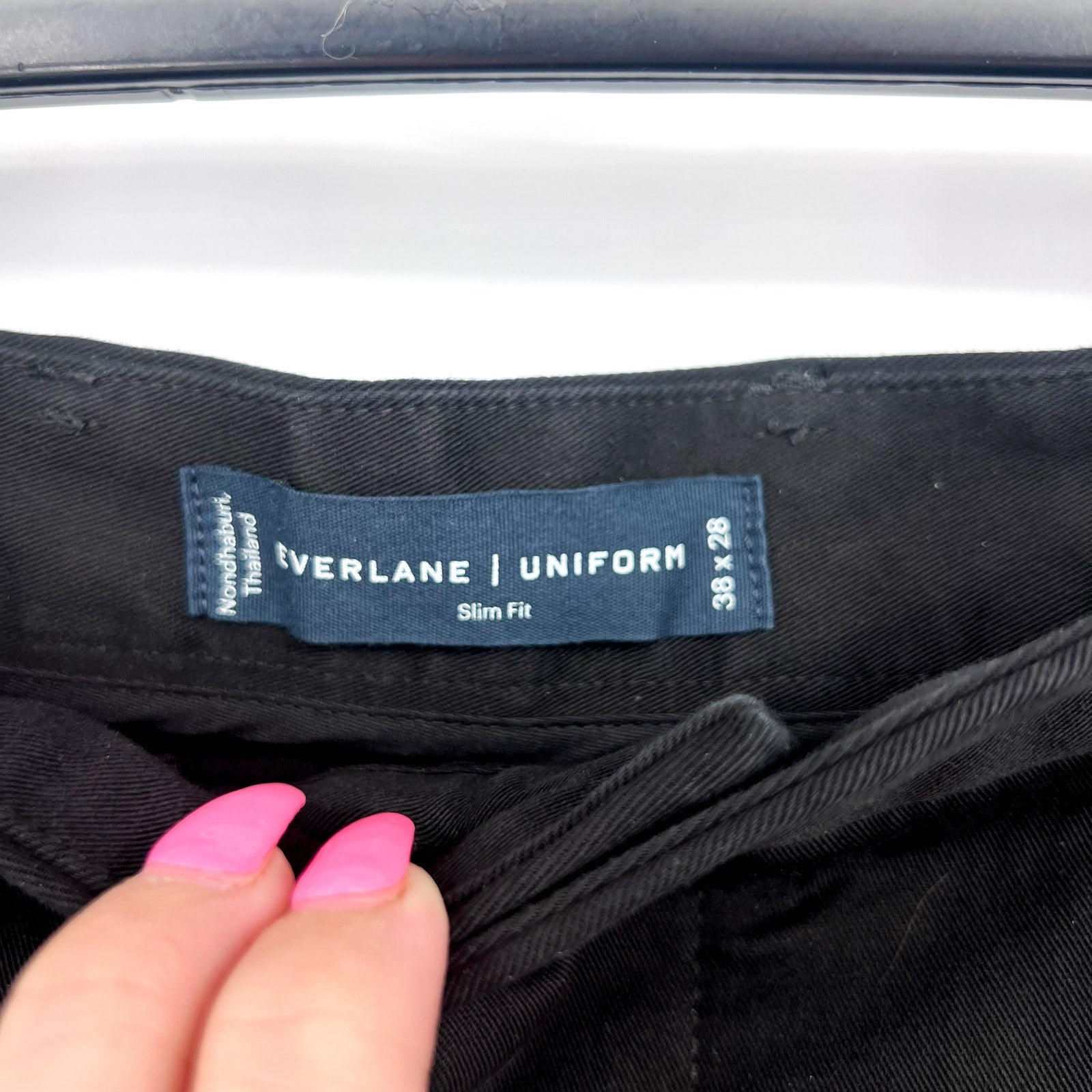 EVERLANE Men's Uniform Performance Chino Pants 38x28 Black Slim Fit NWT
