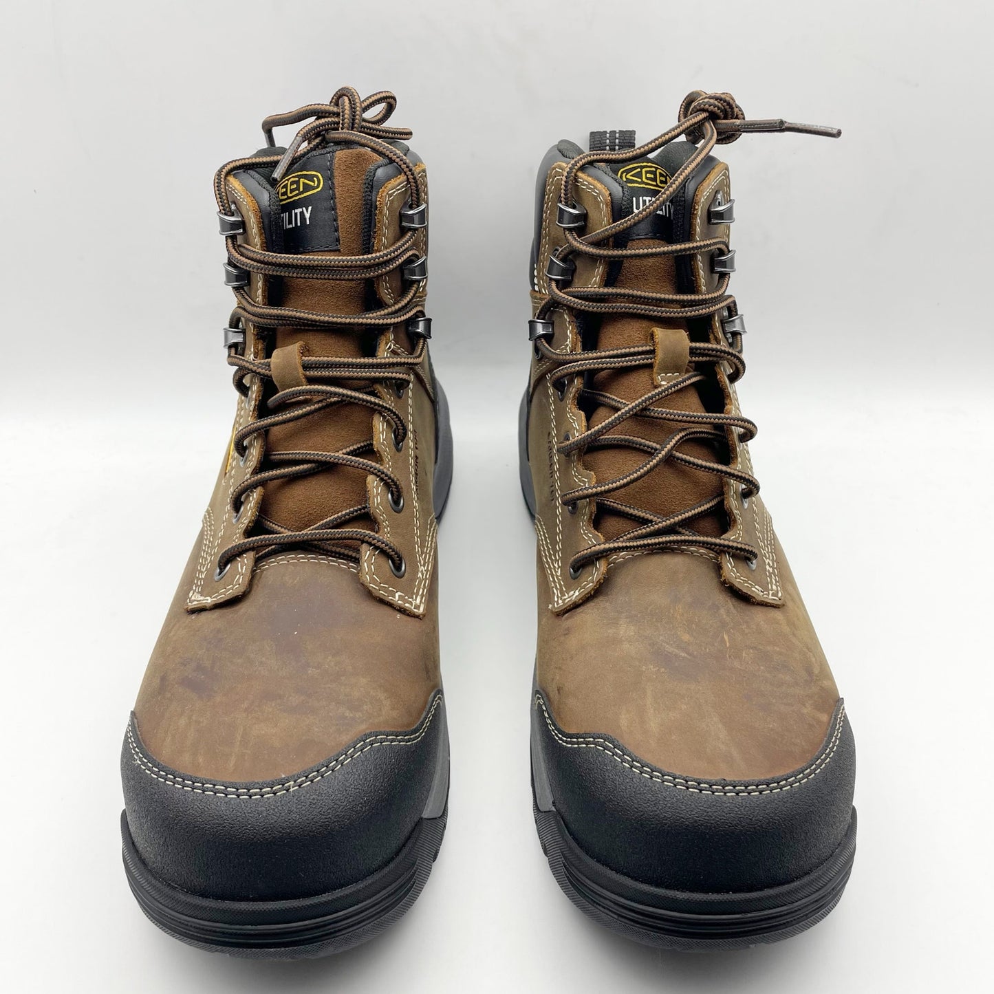 KEEN Womens Evanston 6" Work Boots US 8.5 Wide Brown Carbon Fiber Toe WP NIB