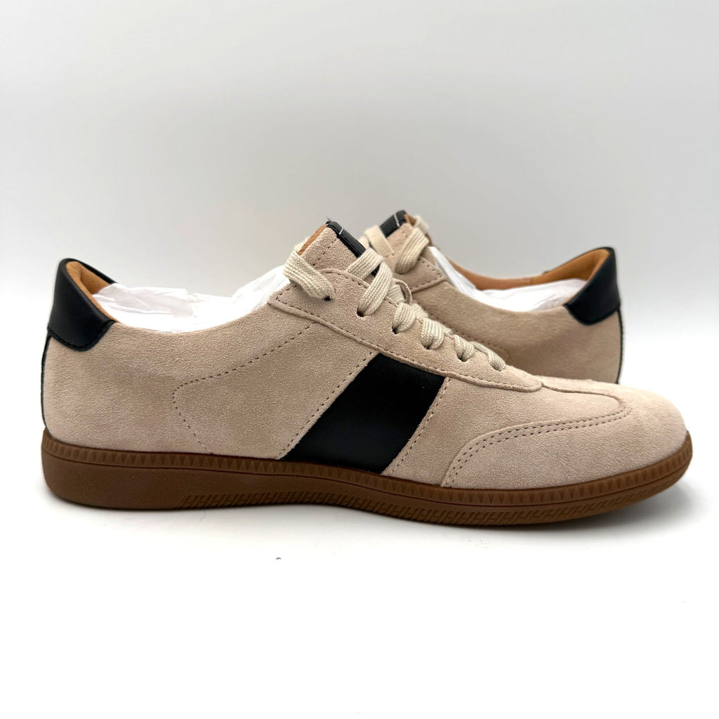 Josef Seibel Womens Joleen 01 Suede Sneakers Size EU 38 US 7.5 Beige Black NIB