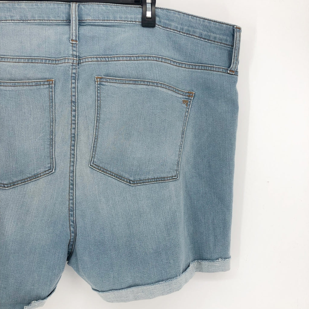 MADEWELL High Rise Denim Rolled Hem Shorts Size 37 Blue Ainger Stretch M6236 NWT