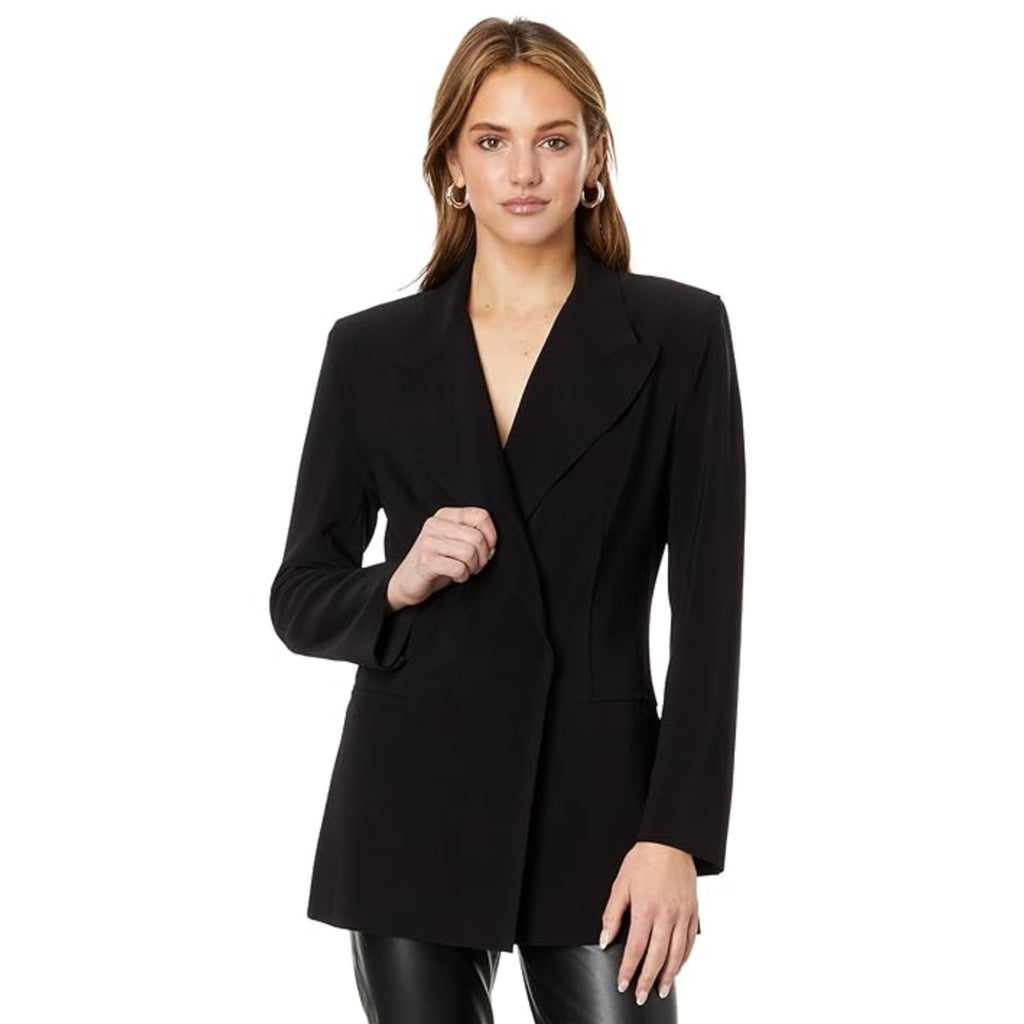 NORMA KAMALI Women's Classic Double-Breasted Jacket Small 36 Black Blazer NWT