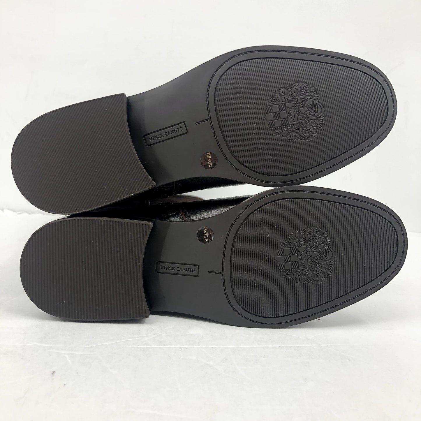 Vince Camuto Womens Andalian Riding Boots 7.5 Brown Leather Suede WIDE CALF NIB