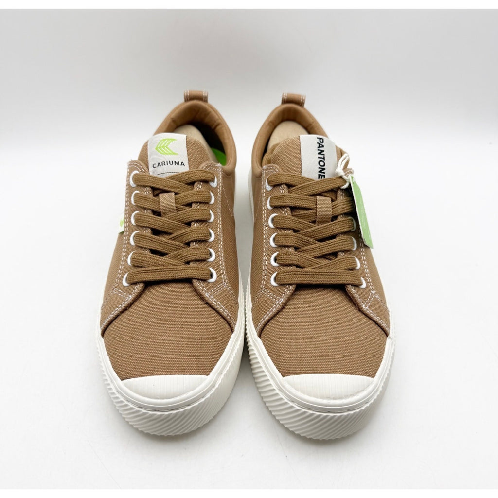 Cariuma OCA Low Canvas Sneakers Womens 10 Mens 8.5 Pantone Brown White NIB