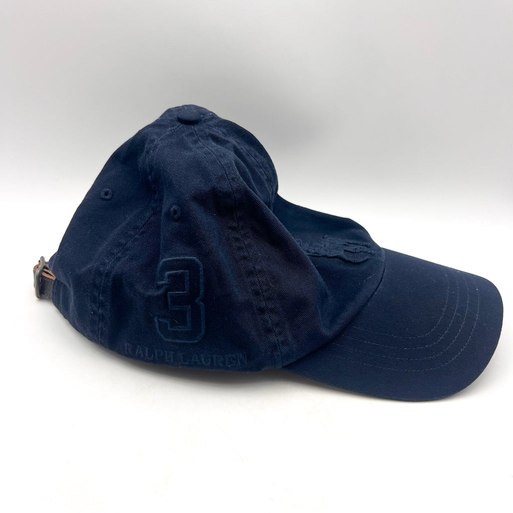 POLO RALPH LAUREN Men's Big Pony Chino Cap Hat Navy Blue Adjustable NWT