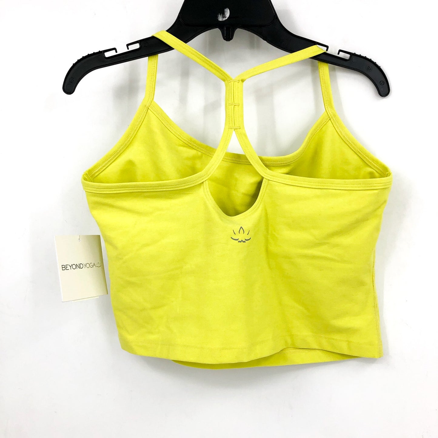 BEYOND YOGA Spacedye Slim Racerback Cropped Tank Large Neon Yellow NWT