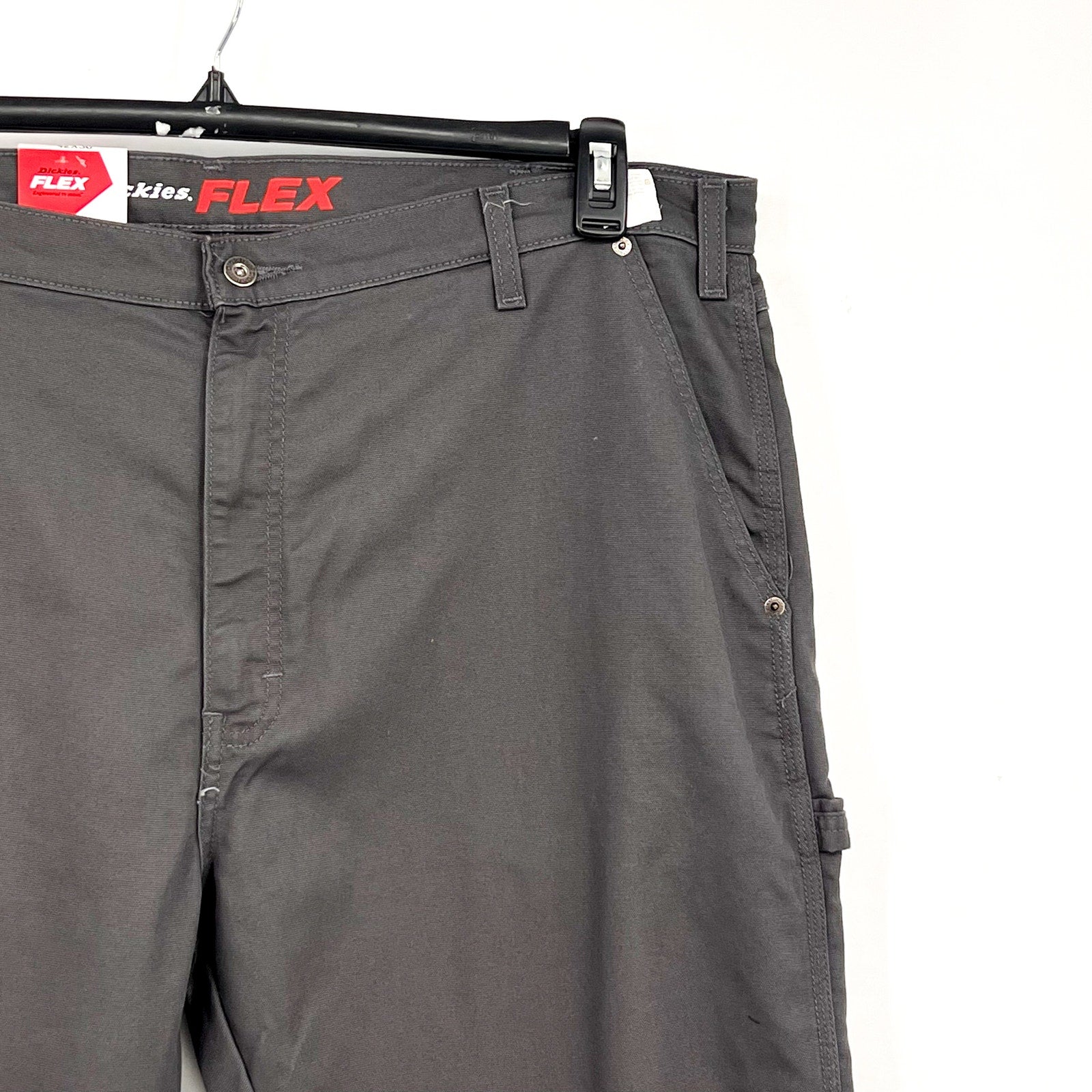 DICKIES Men's Duck Carpenter Pants 42x30 Gray Slate Regular Fit Stretch NWT