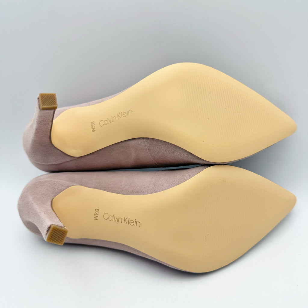 Calvin Klein Womens Brady High Heels Size 8.5 Pink Suede Pumps NIB