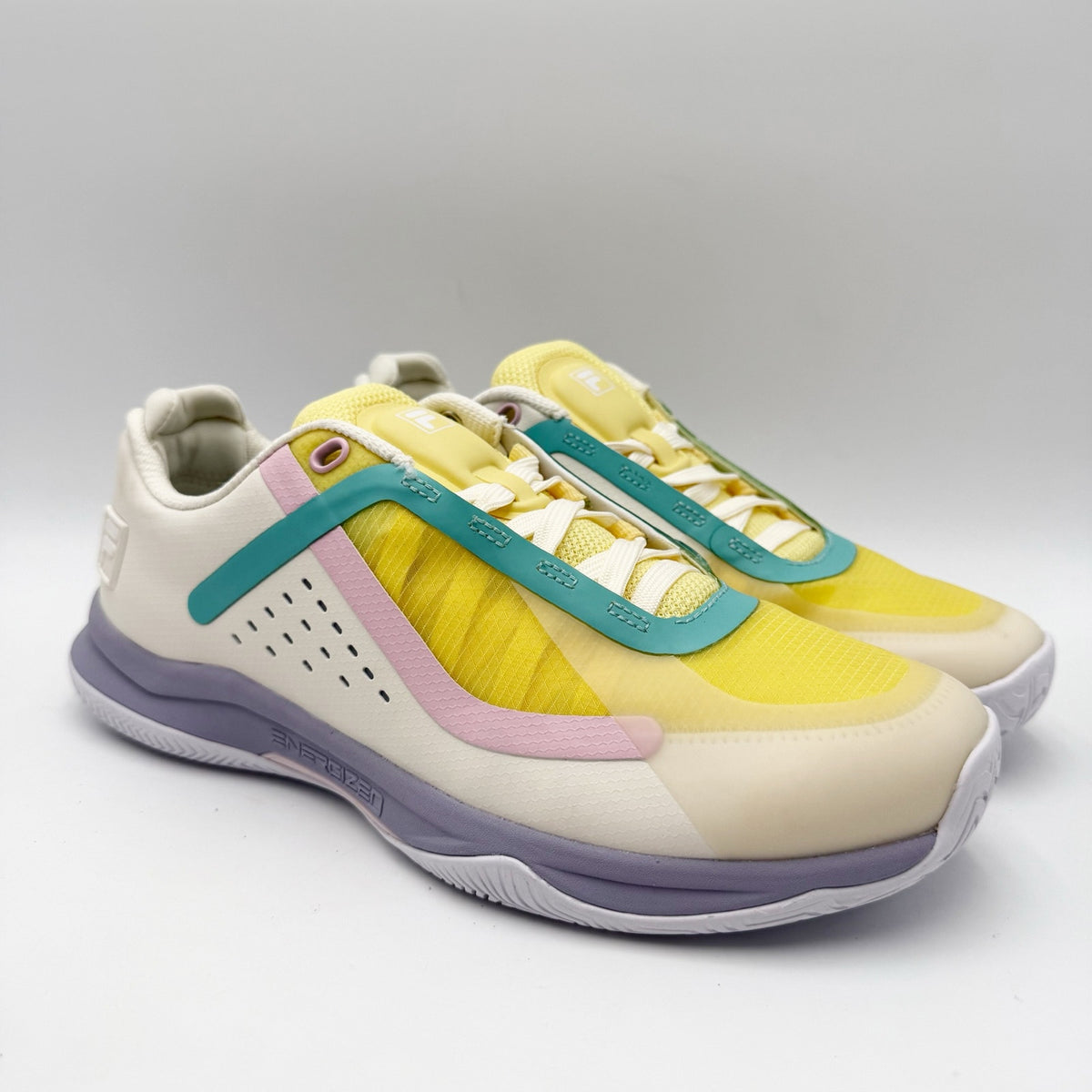 FILA Womens Volley Burst Pickleball Sneakers Size 8 White Yellow Athletic NWOB