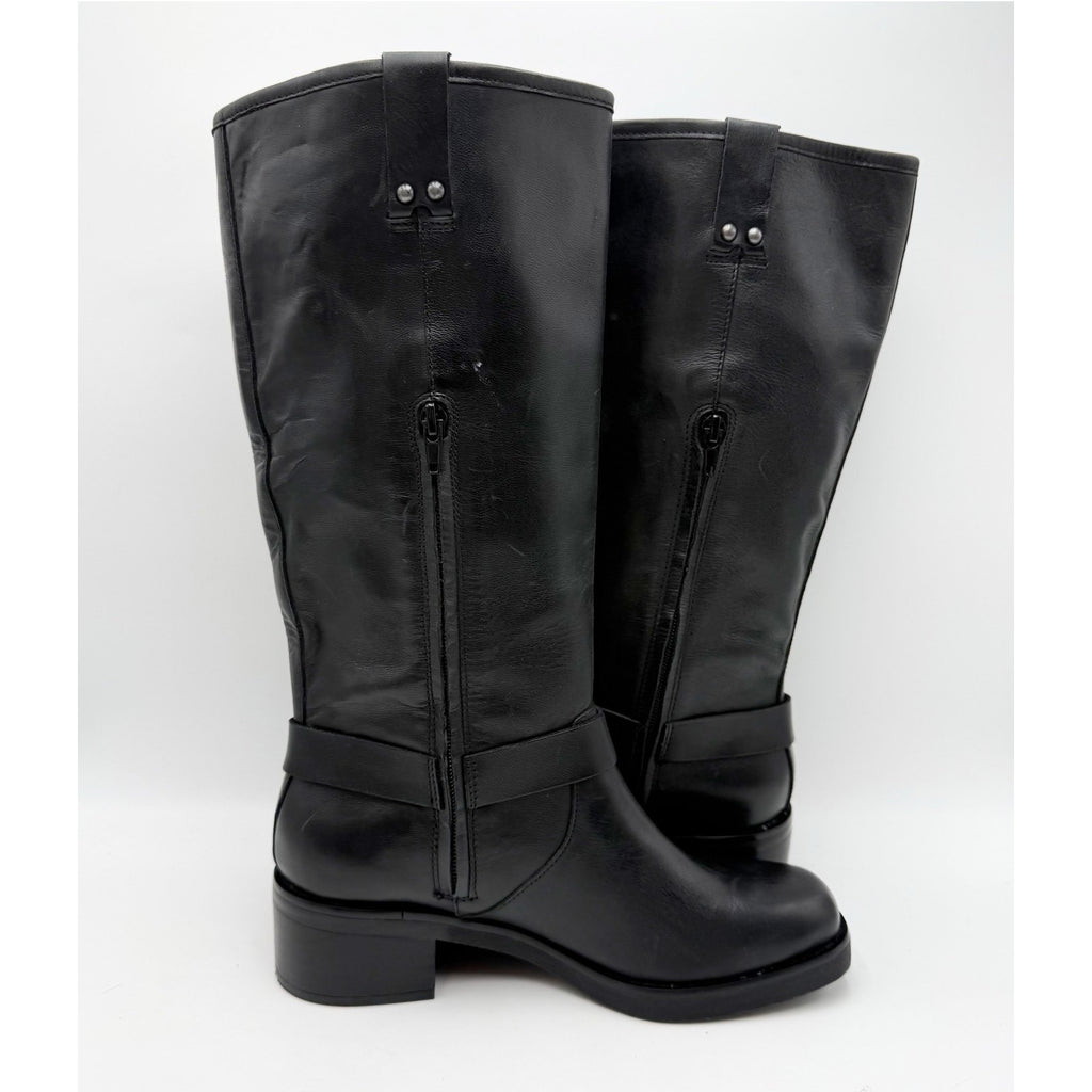 Crown Vintage Womens Reny Knee High Boots Size 7 M Black Leather NWOB
