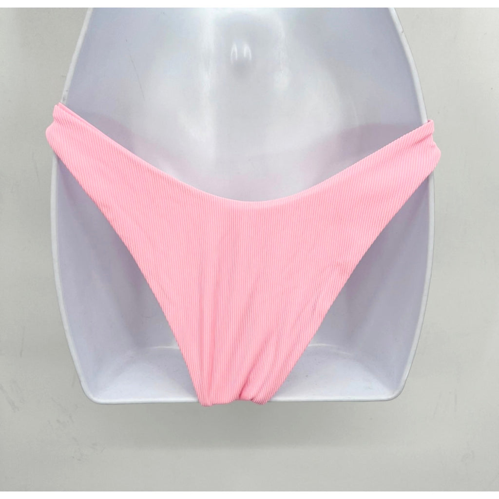 L*SPACE Women's Cabana Bitsy Bikini Bottom Large Crystal Pink High Waist NWT