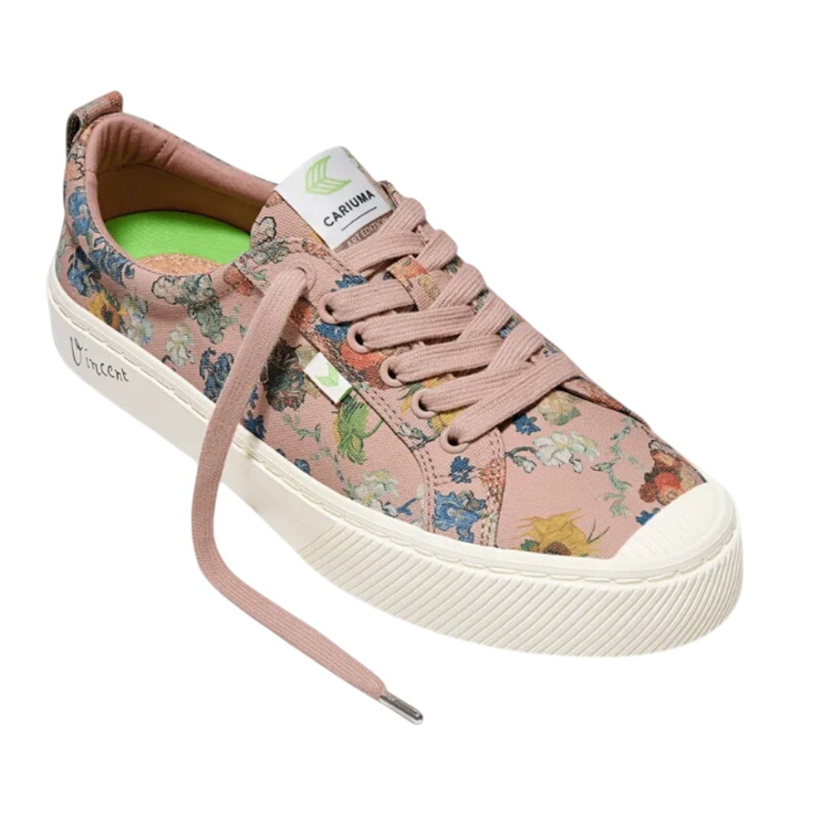 Cariuma Women VGM OCA Low Jubilee 50 Sneaker US 6.5 Pink Canvas Flower Print NIB