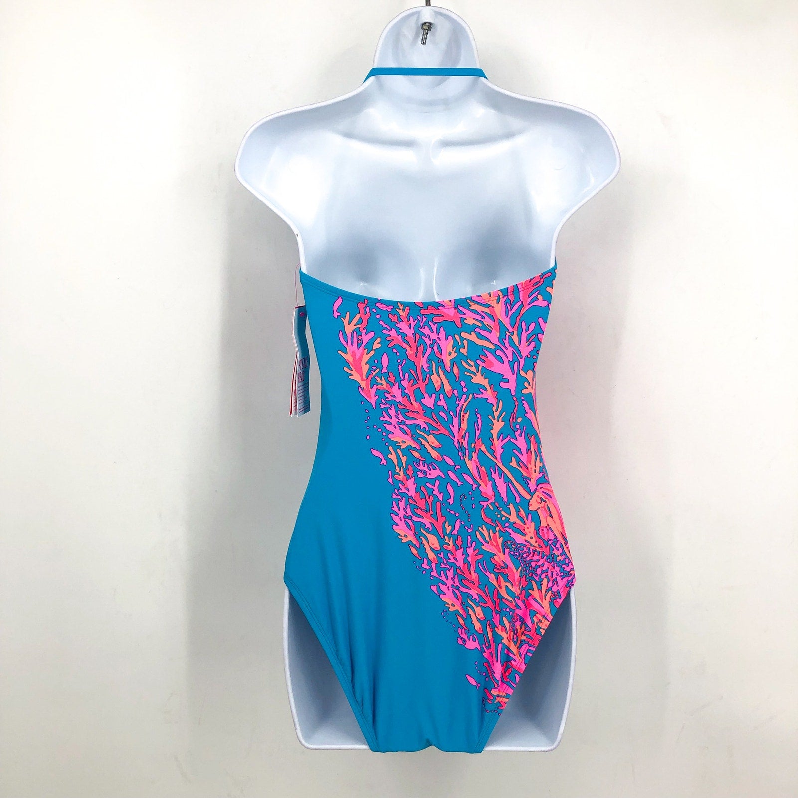 LILLY PULITZER Teslee One-Piece Swimsuit Size 4 Blue Oasis Goddess The Sea NWT