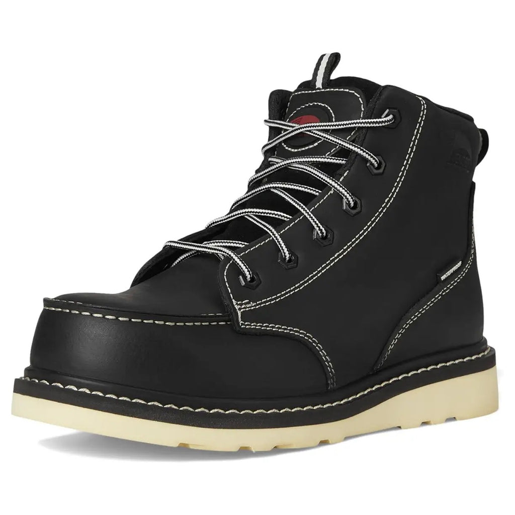 AVENGER Mens Wedge Moc Carbon Safety Toe Work Boots 7 Wide Black Leather WP NIB