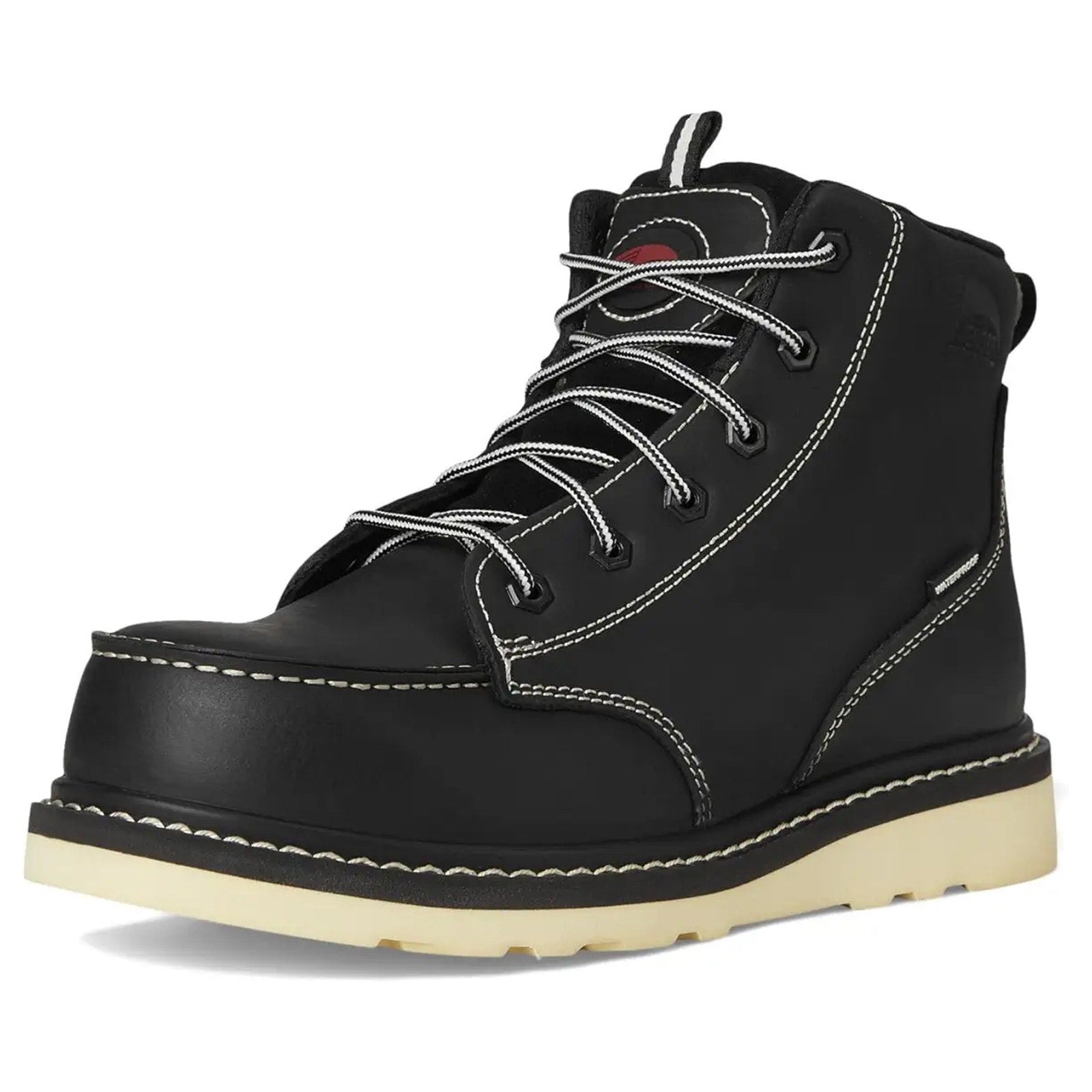 AVENGER Mens Wedge Moc Carbon Safety Toe Work Boots 7 Wide Black Leather WP NIB