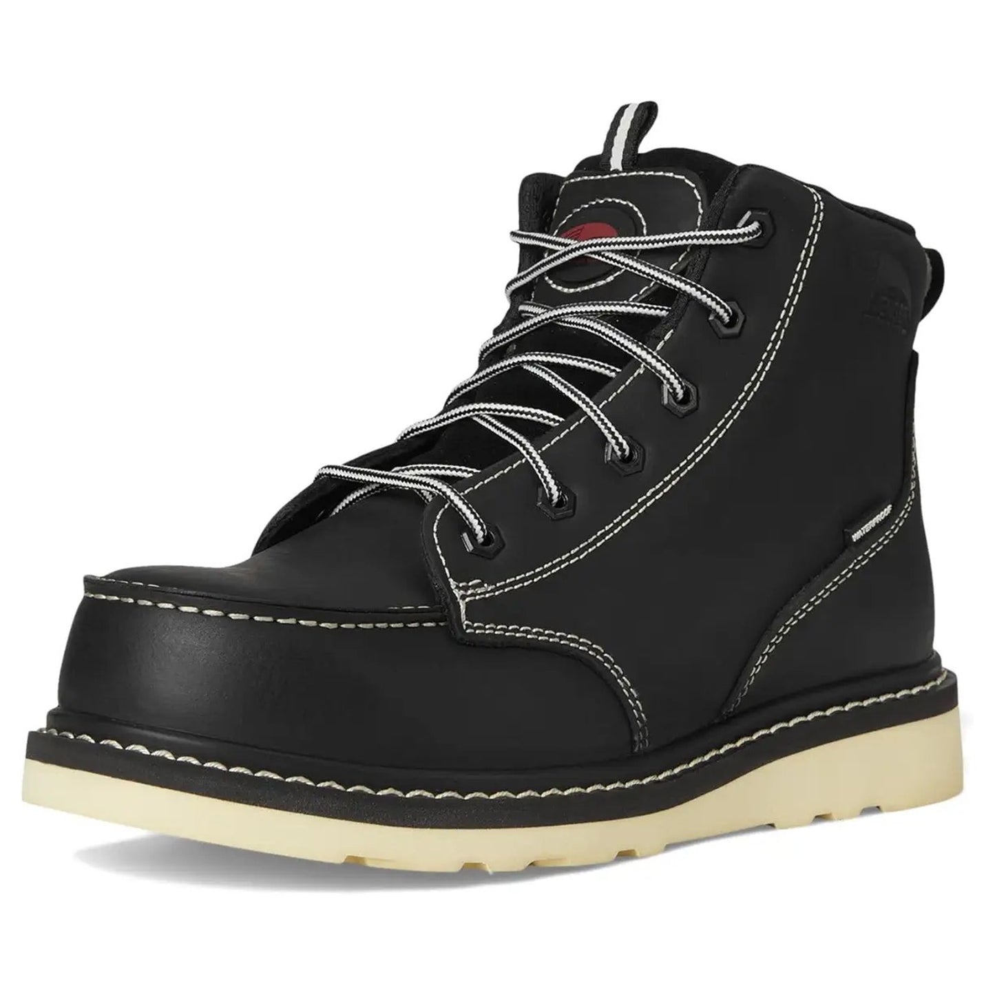 AVENGER Men Wedge Moc Carbon Safety Toe Work Boot US 7 Wide Black Leather WP NIB