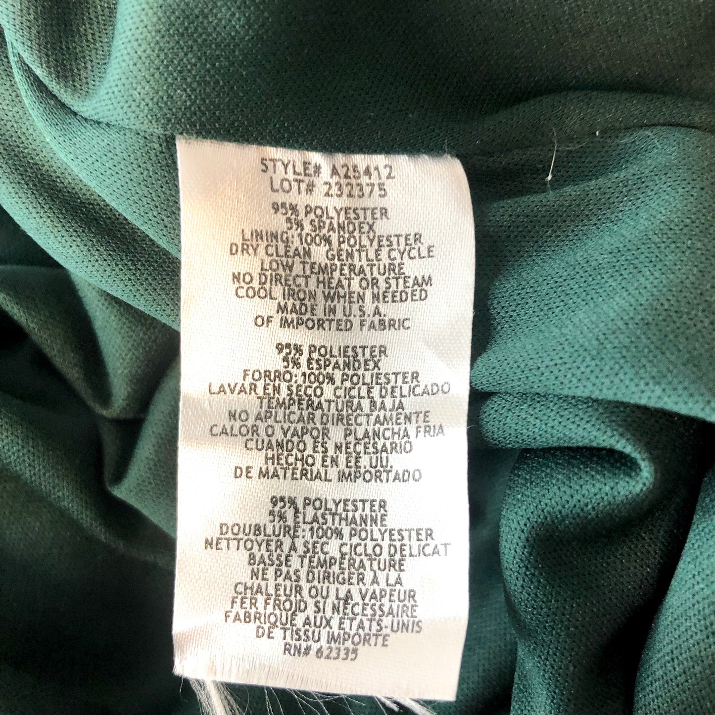 BETSY & ADAM Jeanette Long Sleeve Stretch Knit Dress Size 16 Forest Green NWT