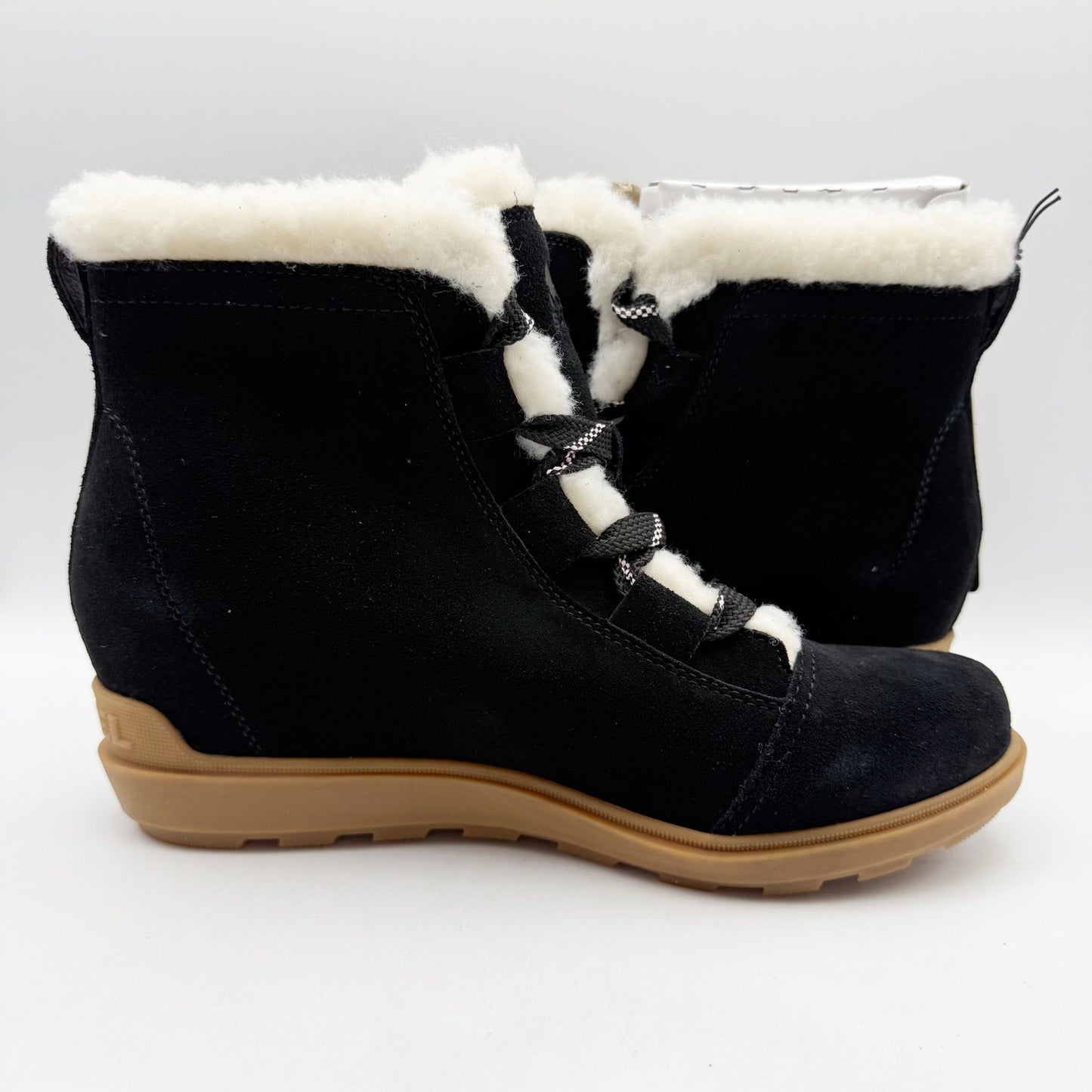 SOREL Womens Evie II Cozy Booties US 11 EU 42 Black Waterproof Leather NIB