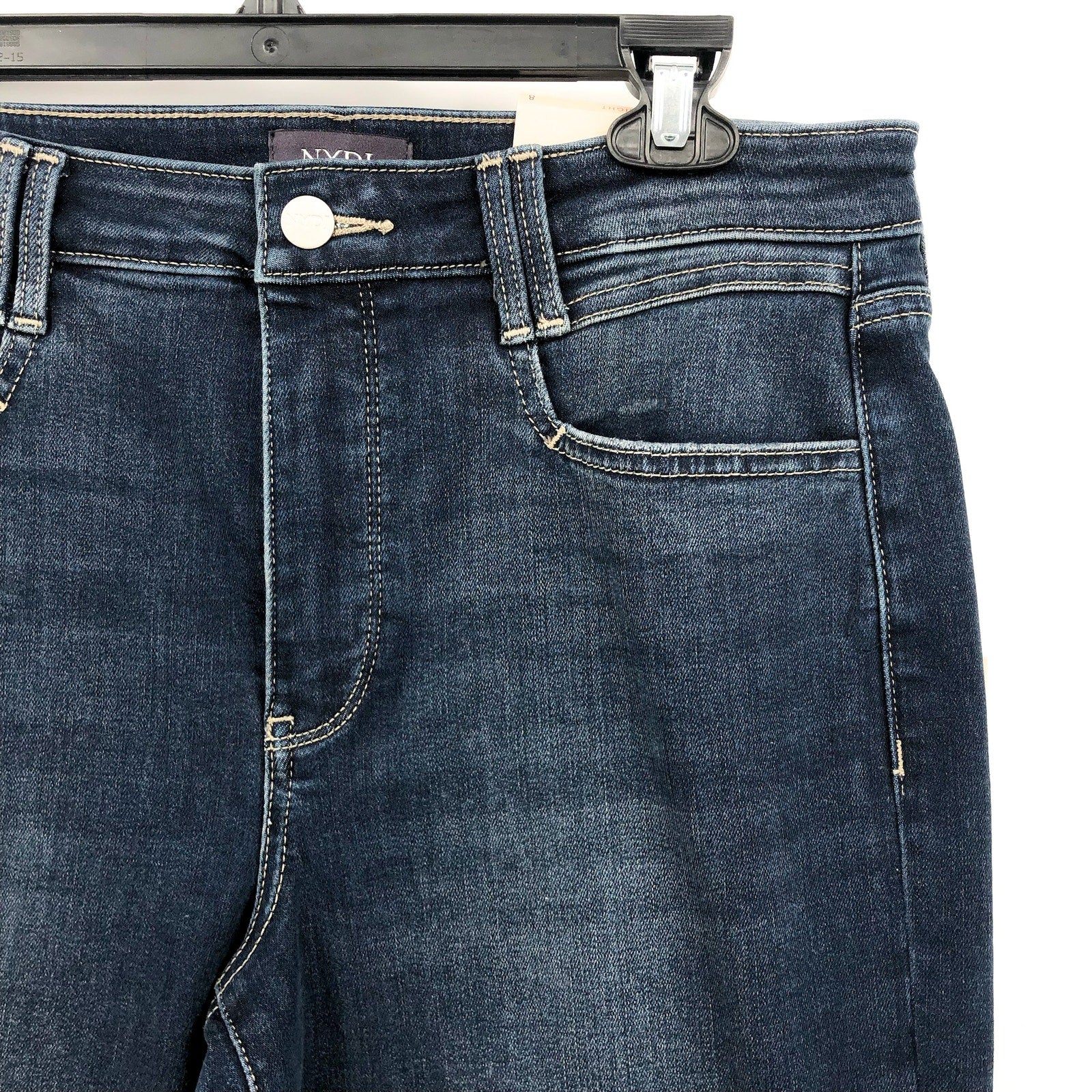 NYDJ Womens Straight Ankle Jeans 8 Blue Wonderland Relaxed Square Pockets NWT
