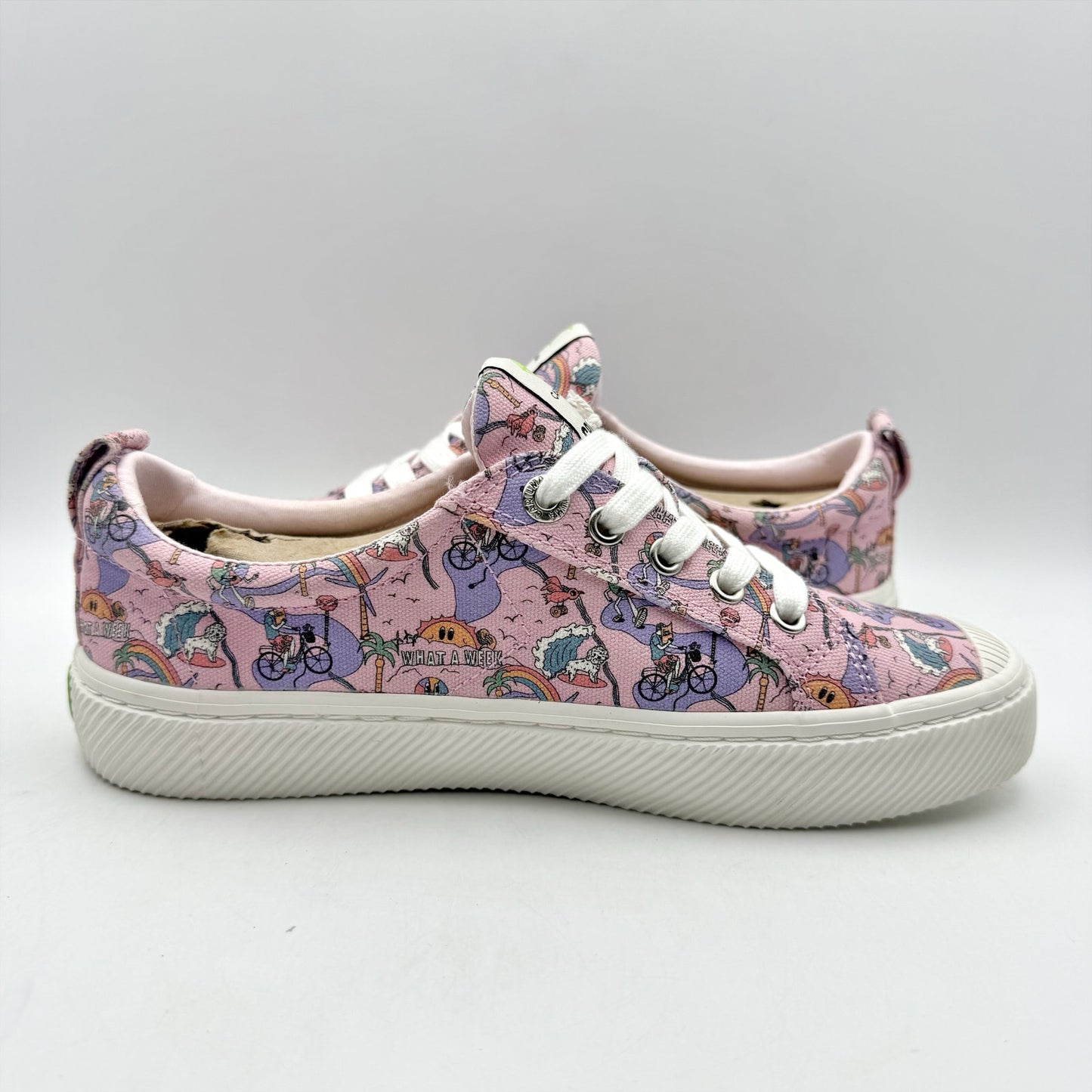 Cariuma Womens OCA Low Sneakers US 7 M EU 38 Rose Graphic Print Canvas NIB