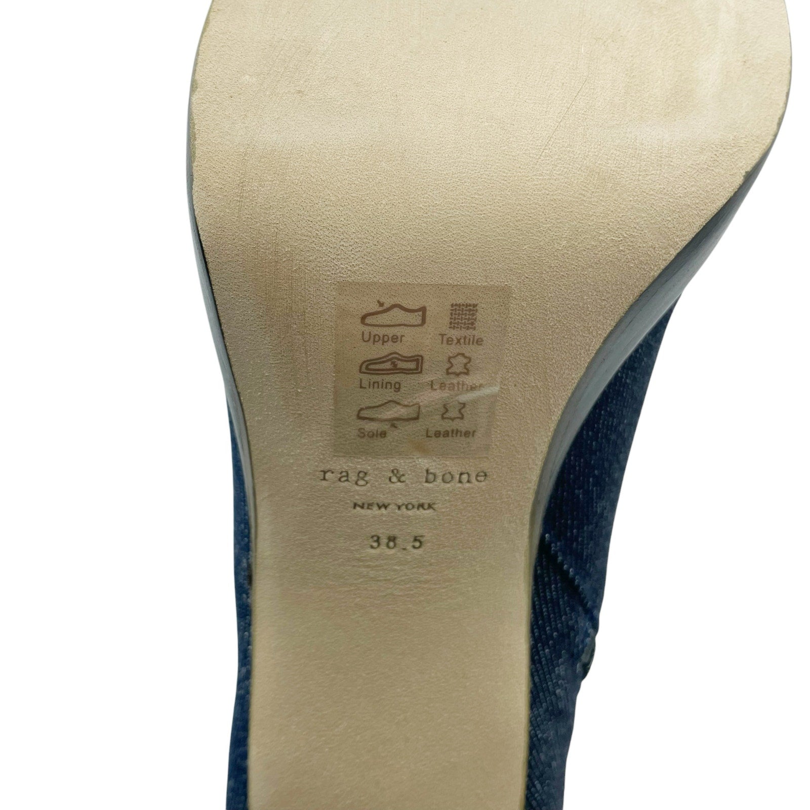 Rag & Bone Womens Matrix Denim Platform Boots US 8.5M EU 38.5 Dark Blue