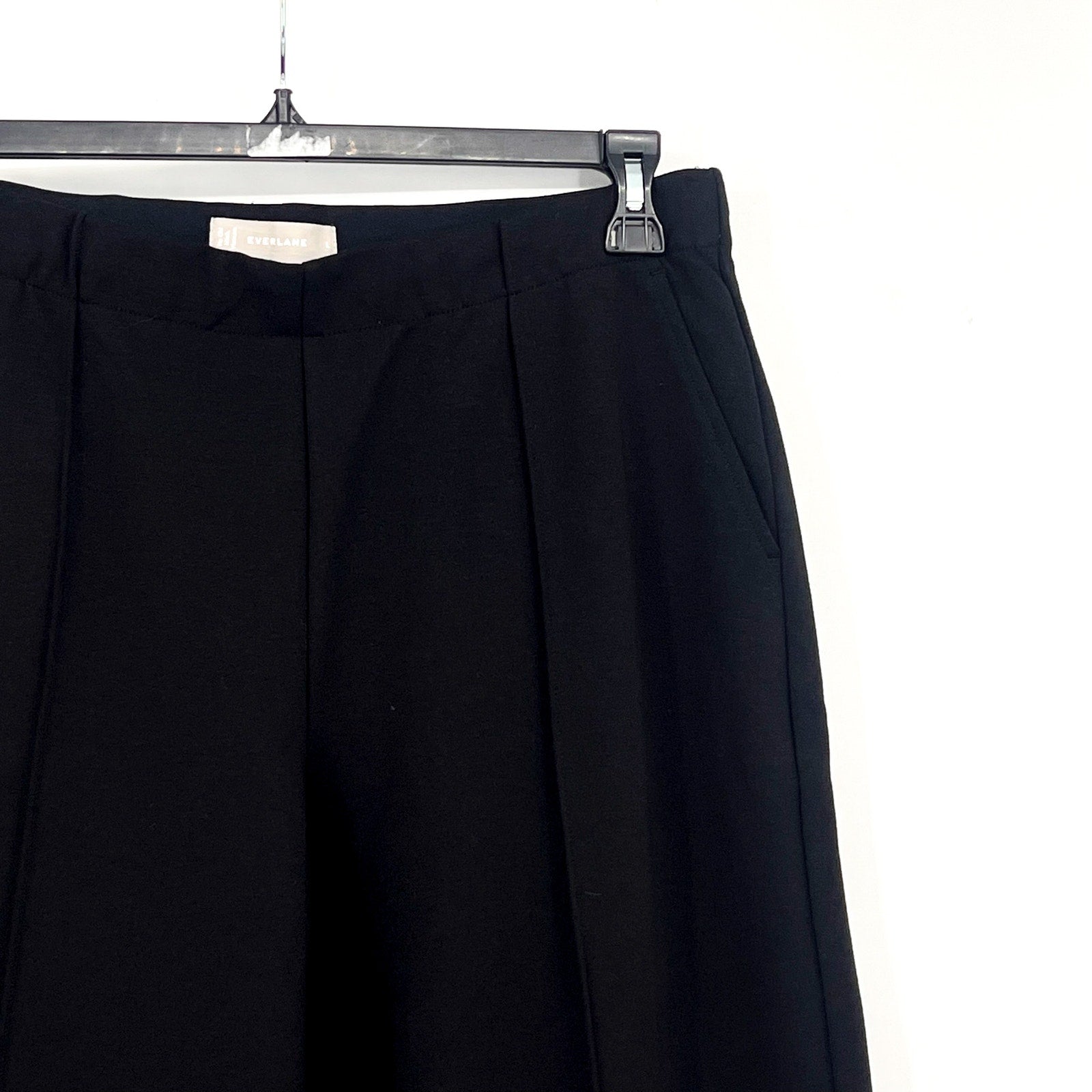 EVERLANE Women's The Wide Leg Dream Pants Large Black Elastic Waist NWT