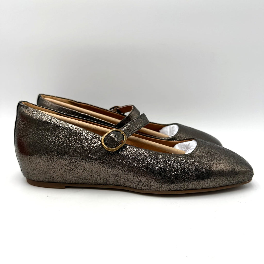 Sofft Womens Palma Mary Jane Flats Size 8.5 EU 39.5 Bronze Metallic Leather NIB
