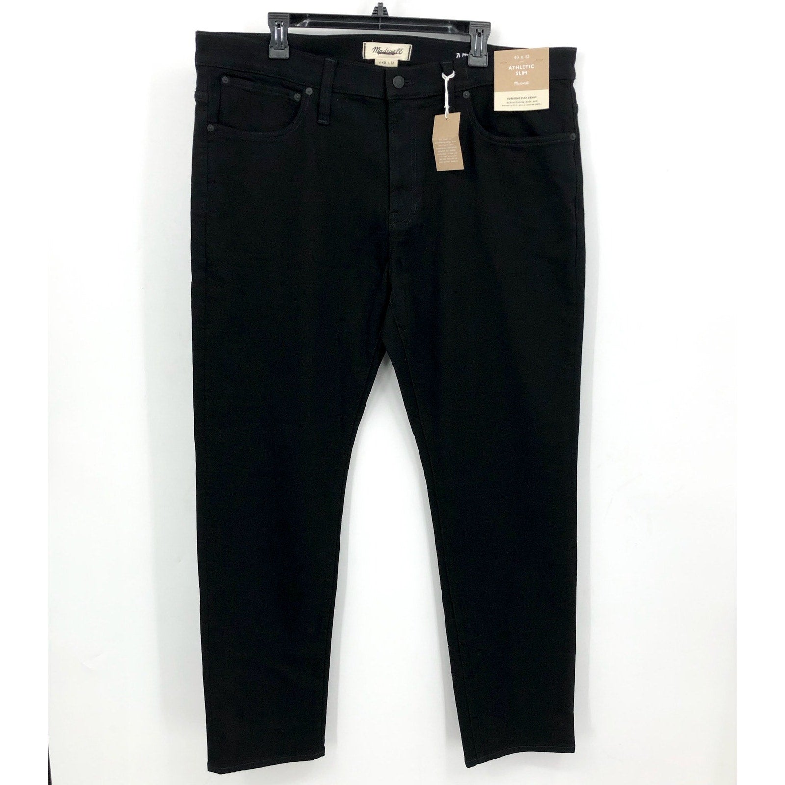 Madewell Mens Athletic Slim Jeans 40x32 Black Bainhart COOLMAX ND478 NWT