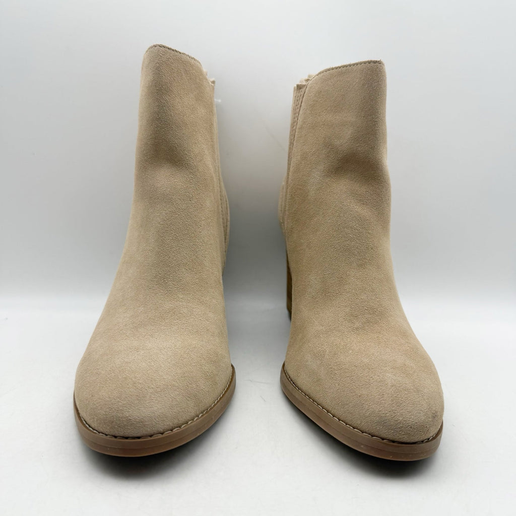 Toms Womens Noa Ankle Boots Size 10 EU 42 Tan Beige Suede Pull On NWOB